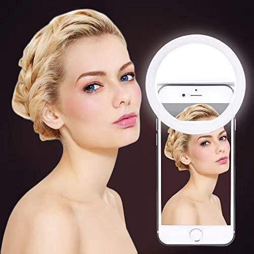 Selfie Ring Lights Dimmable Clip on Cellphone LED light Rechargeable Battery with 36 Smart Phone Camera Round Shape