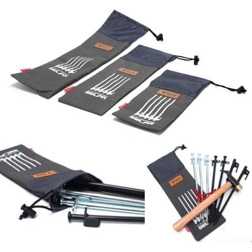 3Sizes Outdoor Camping Wind Rope Tent Pegs Nail Storage Bag Tent Accessories Hammer For 20cm,30cm,40cm