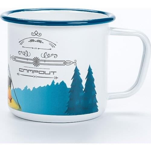 Enamel Camping Mug 300ml Colourful Metal Enamel Coffee Tea Camp Cups Mugs for Camping Hiking Backpacking Fishing Picnics