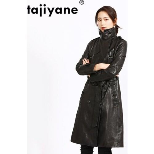 Tajiyane 2021 Real Leather Jacket Spring Autumn Sheepskin Coat Fashion Korean Vintage Long Female Coat Women Clothes 9935 WPY345