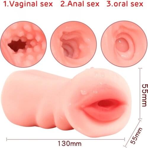 Male Masturbator 4D Realistic Deep Throat Male Masturbator Silicone Artificial Vagina Mouth Anal Erotic Oral Sex Masturbator