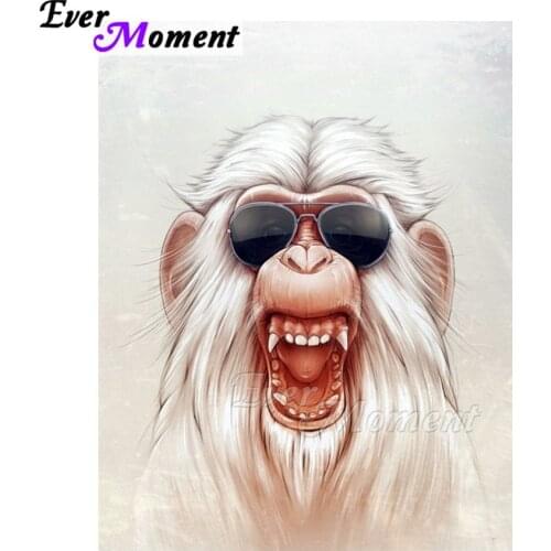 Ever Moment Diamond Painting White Ape Handmade Full Square Drill Picture Of Rhinestone Diamond Embroidery Decoration ASF1576