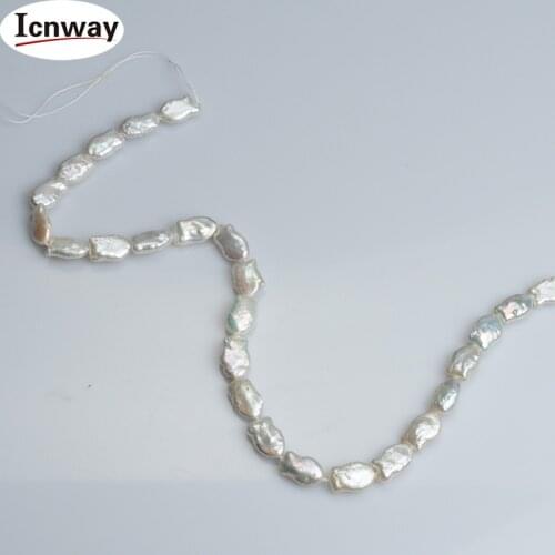 Natural AA fish freshwater Pearl 10*14mm For Jewelry Making 15inches DIY necklace bracelet earring Wholesale icnway