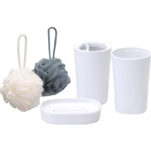 New Youpin all-g simple wash series mouthwash cup toothbrush containing cup soap box bath flower bath gloves five-piece set home