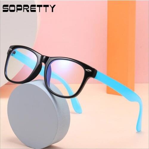 2021 New TR90 Anti-Blu-ray Glasses Childrens Frame Goggles Student Computer Flat Glasses,Suit For Myopia Glass Frames A1004