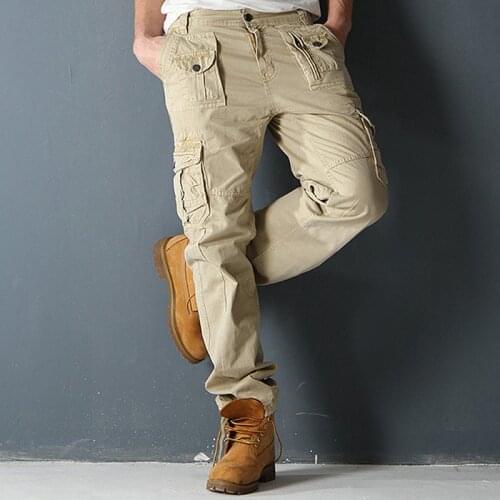 New Pants Men Multi-pocket Tactical Camo Washed Overalls Men Loose Cotton Pants Male Casual Cargo Pants Trousers Plus size 42