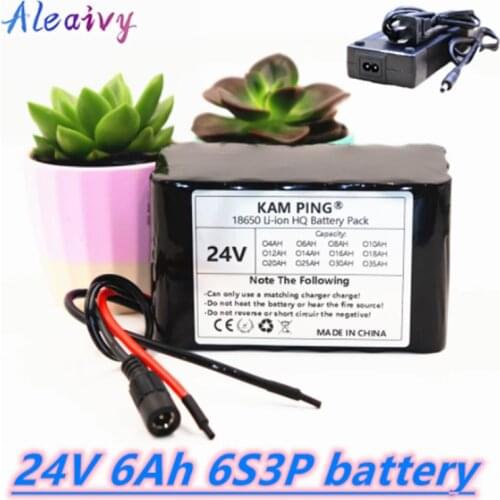 2020 New 24V 6Ah 6S3P 18650 Battery Lithium Battery 25.2v 6000mAh Electric Bicycle Moped /Electric/Li ion Battery Pack+charger