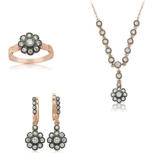 Original silver , Diamond Montur Flower Set ,Most Special Jewelry Sets Suitable and Quality Products Types