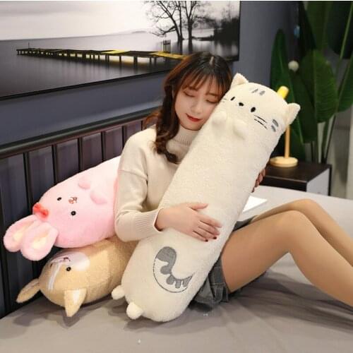 The cat sleep pillow long Corgi Dog pillow cute doll doll girl plush toy cute comfortable 60-100cm