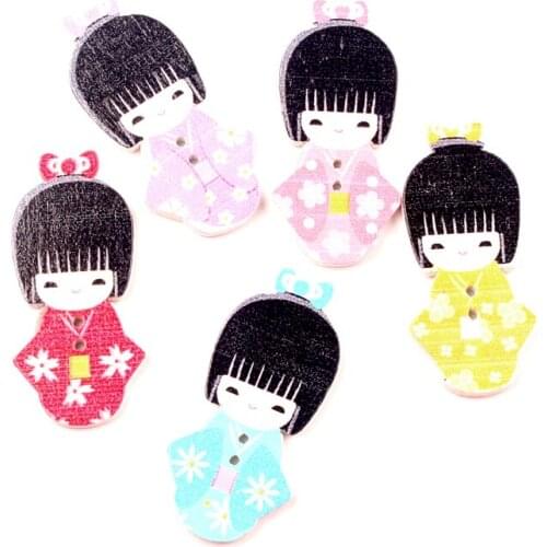 50pcs Mixed Wooden Maruko Buttons For Clothing Needlework Scrapbooking Wood Botones Decorative Crafts Diy Accessories