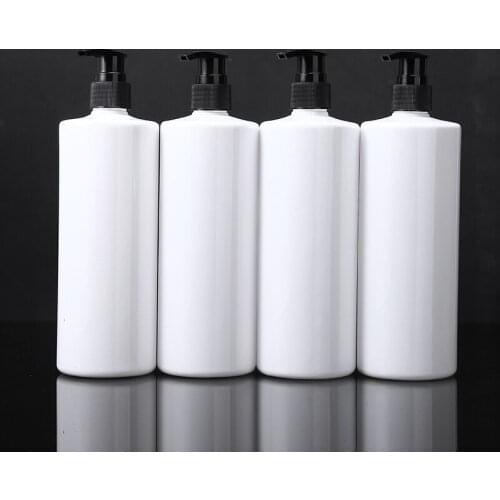 4pcs 500ml Pump Refillable Empty Bottle Shower Gel Container Bottles Liquid Soap Hair Conditioner Lotions Press Dispenser