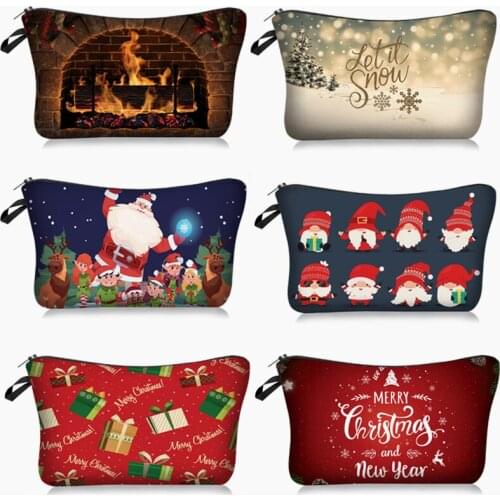 Merry Christmas Cosmetic Bag Faceless Old Man Santa Claus Christmas Ornaments Christmas Gift Bags Navidad New Year Gift Kerst