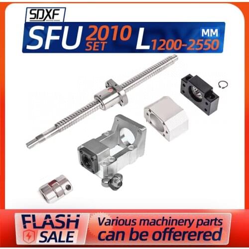 Precision ball screw servo stepper motor integrated seat set Round hole nut 2010 Linear guide sliding table module many lengths