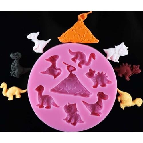 Silicone Mold 3D Dinosaur Shape DIY Handmade Chocolate Cookie Tool Fondant Cupcake Decorating Fondant Tool Mould 978617