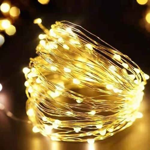 1-10M LED String Lights Christmas led Garland Battery Operated Xmas Waterproof Fairy lights Room Indoor Wedding Decoration Lamp