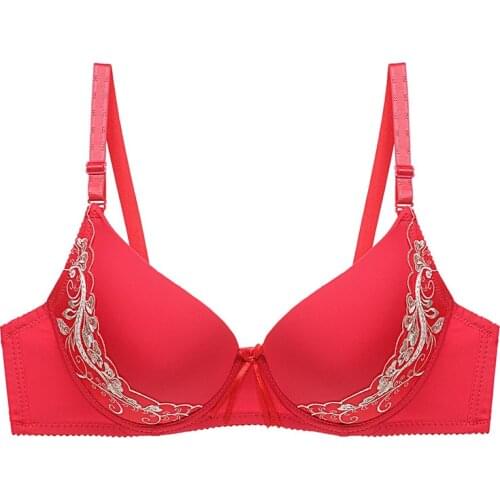 Sexy Large Size Bra Women Padded Big Breast Plus Size Underwear Embroidery Push Up Cotton Adjust Backless Lingerie Free Shipping