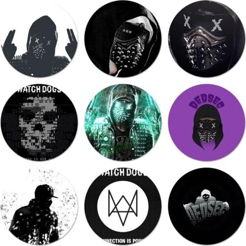 58mm Watch Dogs Icons Pins Badge Decoration Brooches Metal Badges For Backpack Decoration