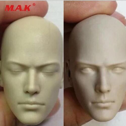 1/6 Scale Male Buddhist Monk Unpainted White Head with Opened/Closed Eyes Model for 12 inches Action Figure Accessory