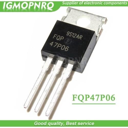 10PCS FQP47P06 47P06 MOSFET N-CH 60V 47A TO-220 New Original Free Shipping