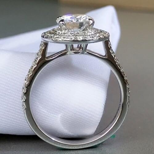 10K Au417 White Gold Ring Women Wedding Party Engagement Ring 1 2 3 4 5 Carat Round 2 Laps Moissanite Diamond Ring Trendy