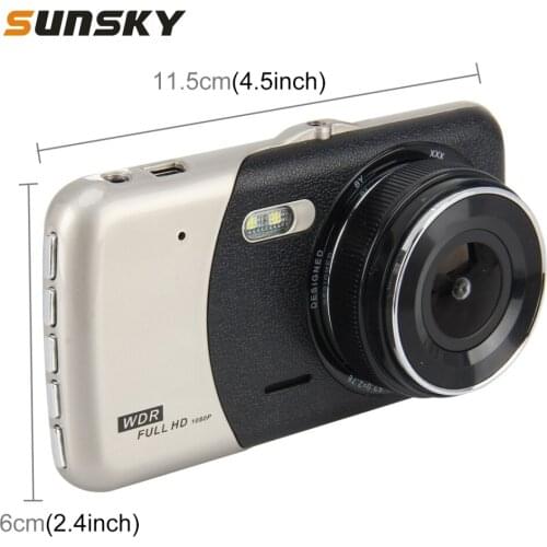 4 inch HD Video Recording HD Display Car Recorder with Separate F2.0 Camera12MP Front Camera 1080P Rear Camera 720P