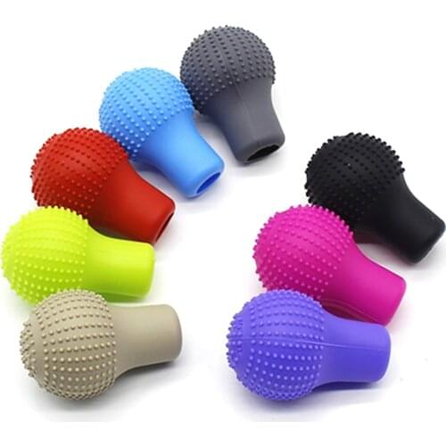 Car Round Silicone Gear Shift Knob Cover Manual Automatic Non slip Lever Shifter Knobs Case Protector Bump Stick Car Accessories