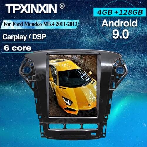 Android 9 4+128G Tesla Style Car GPS Navigation For Ford Mondeo MK4 2011-2013 Multimedia Player Head Unit Autoradio Audio Stereo