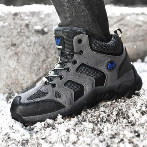36-48 Autumn Winter Men Women Ankle Boots Leather Tactical Shoes Plus Anti-Skidding Classical Walking Footwear Boots Men Women