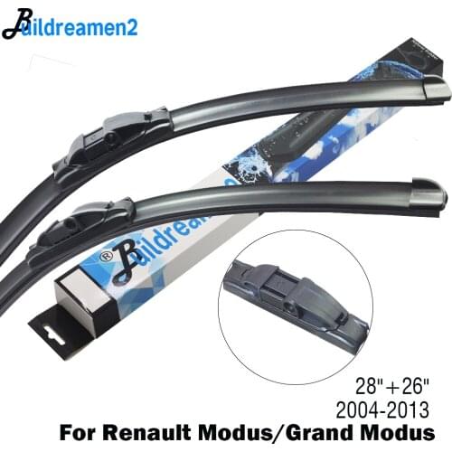 Buildreamen2 Car Wiper Blade Rubber Windscreen Wiper Accessories For Renault Modus / Grand Modus Fit Side Pin Arms 2004-2013