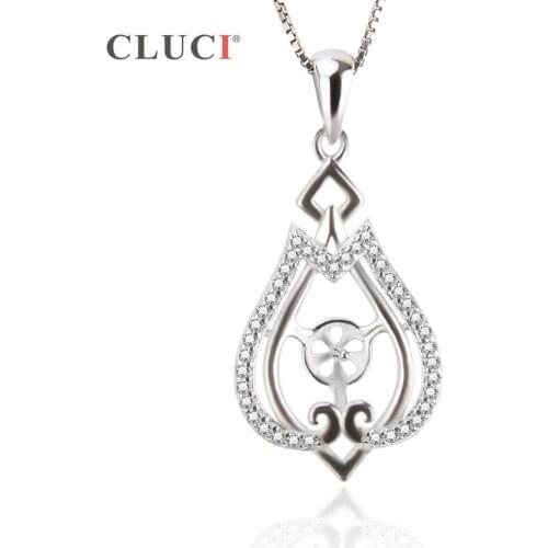 CLUCI Elegant High Quality Pearl Necklace Pendant Forever Classic 925 stamped Pendant Jewelry For Female Accessories SP297SB