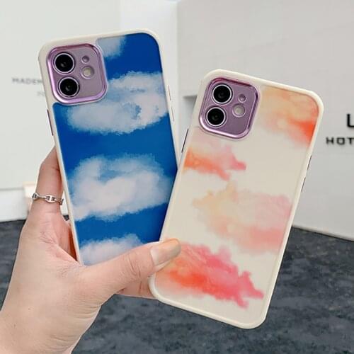 Cute Clouds Flower Bumper Phone Cases For iphone 12 mini 11 Pro Max 7 8 plus X XR XS Max SE 2020 Silicone Lens Protection Cover