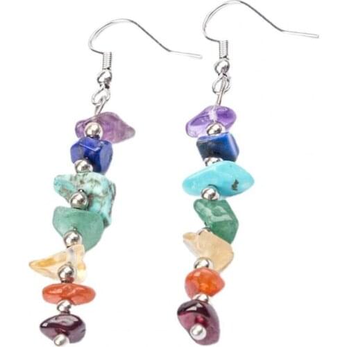 Long Comfortable Exquisite Colorful Faux Stones Drop Earrings for Holiday