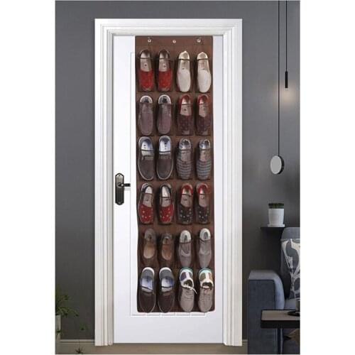 Door Behind Shoes Bag Hanging Multi-layer Storage Pouch 24 Grid Non-woven Bedroom Storage Hanging Bags Dormitory Sotrage Pouch