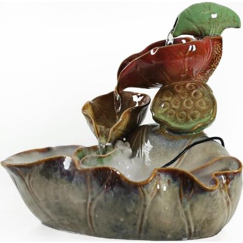 Ceramic Aquarium Water Fountain Office Water Ornament Water Ornament Aquarium Lotus Leaf Water Decor Home Decor
