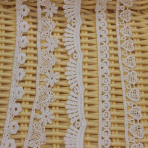 7 yards 644 cm Off White Lace Trims Tape Ribbon Embroidered for Costumes Home Textiles Cotton Sewing Crafts Lace Fabric
