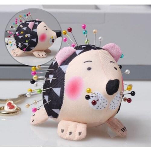 Cute Hedgehog Needle Pin Cushion Wrist Strap Sewing Needle Pillow Lovely Animals Sewing Craft Accessory