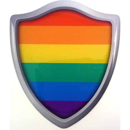 Pride Lesbian Flag Shield Hemispheric Decal 3D Appearance Badge Resin Car Sticker Windshield Bumper Motorcycle Helmet Decal