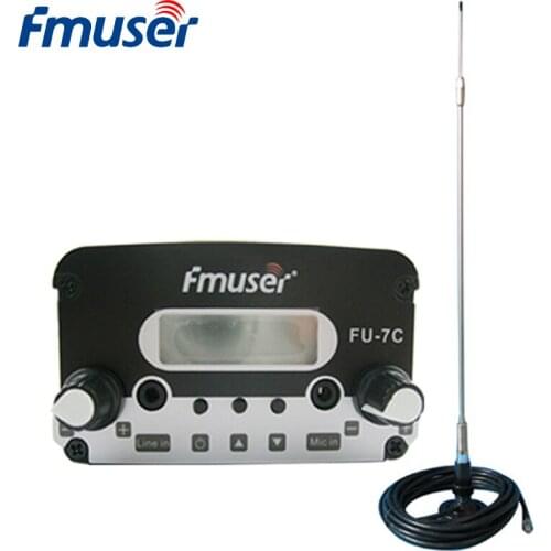 Wholesale Customize FMUSER FU-7C 7W FM Broadcast Radio Transmitter+CA200 Antenna+Cable+For Church Parking lots Service
