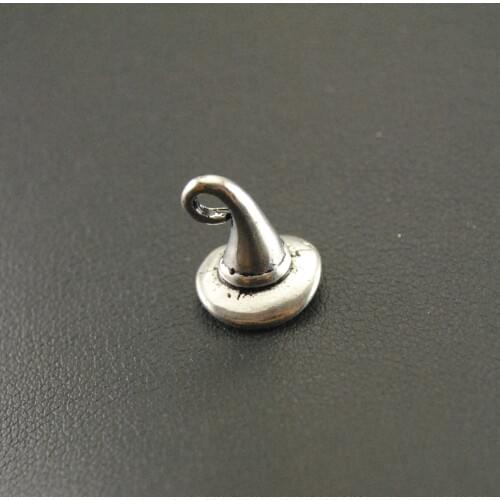 30pcs Silver Color Halloween 3D Witchs Hat Charm Pendant Wizard Cap DIY Metal Bracelet Necklace Jewelry Findings A354