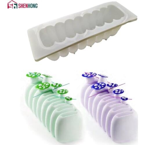 SHENHONG Caterpillar Shape Silicone Cake Mold Mousses Mould 3D Cupcake Ice Cream Baking DIY Moule Jelly Pudding Muffin