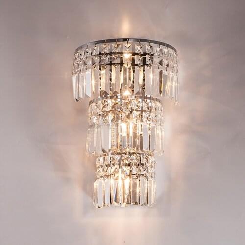 Modern Crystal Wall Light Large Wall Lamp Living Room Modern led Crystal Wall Lamp Large Crystal Wall Sconces for Bedroom Lights