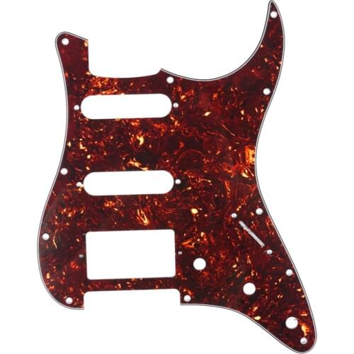 Musiclily HSS 11 Hole Guitar Strat Pickguard for Fender USA/Mexican Made Standard Stratocaster Modern Style, 4Ply Tortoise Shell