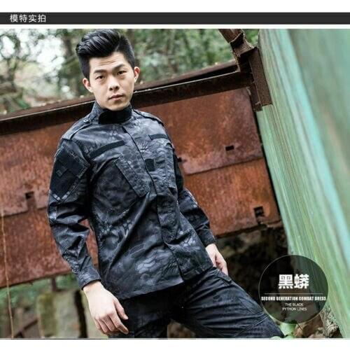 Tactical Us Army Special Forces Snake Tattoo CAMOCombat Uniform Military Costume For Security Working Field Military Training