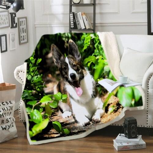 Thicken Blanket Animal Dog Printed Throw Blankets for Beds Plush Fluffy Teenager Home Decoration Beddings Adult Quilt