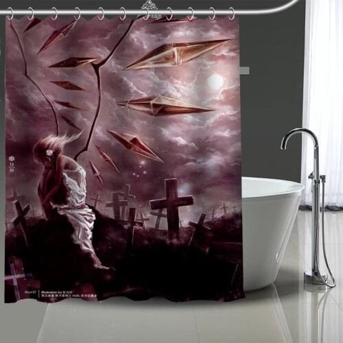 Anime Custom Waterproof Shower Curtains Touhou Curtain Bathroom Waterproof Polyester Curtains For Bathroom With Hook