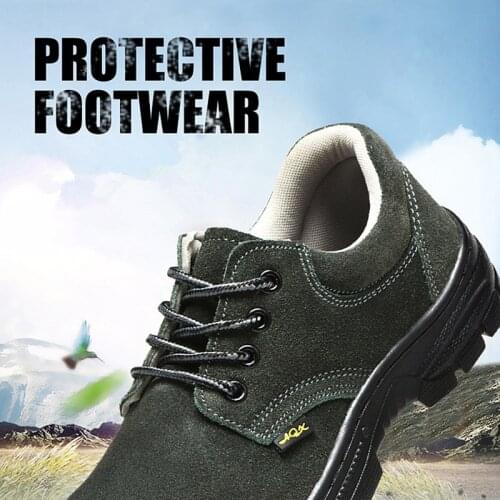 Safety Shoes, Anti-smashing And Anti-piercing Safety Shoes, Wear-resistant And Breathable Cowhide Welding Protective Work Shoes