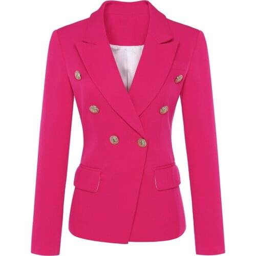 Autumn and winter high-end classic women suit jacket 2020 new office solid color double breasted ladies blazer Temperament suit