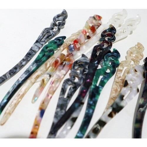 1PC Elegant Hairpin Acrylic Headdress Chinese Traditional Vintage Hair Ornaments Women Accessories