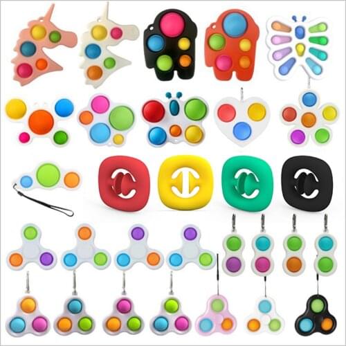 1pcs Bubble Popping Game Push Bubble Fidget Sensory Toy Keychain Autism Special Need Stress Reliever Increase Focus Toy Snapperz