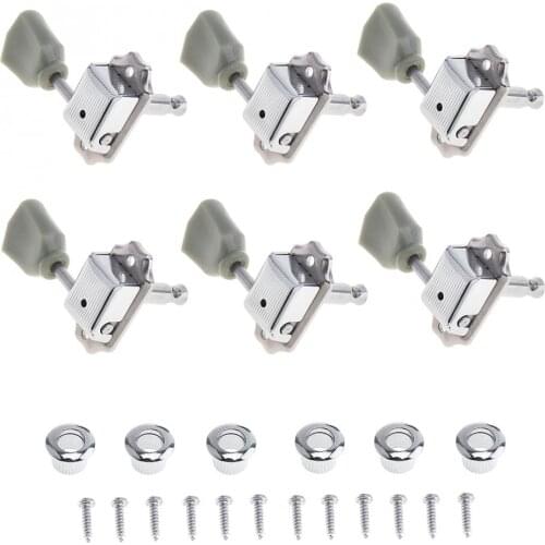 6pcs Retro Acoustic Electric Guitar Tuning Pegs 3R+3L Semi-closed Machine Heads Tuner for Guitar Musical Instrument